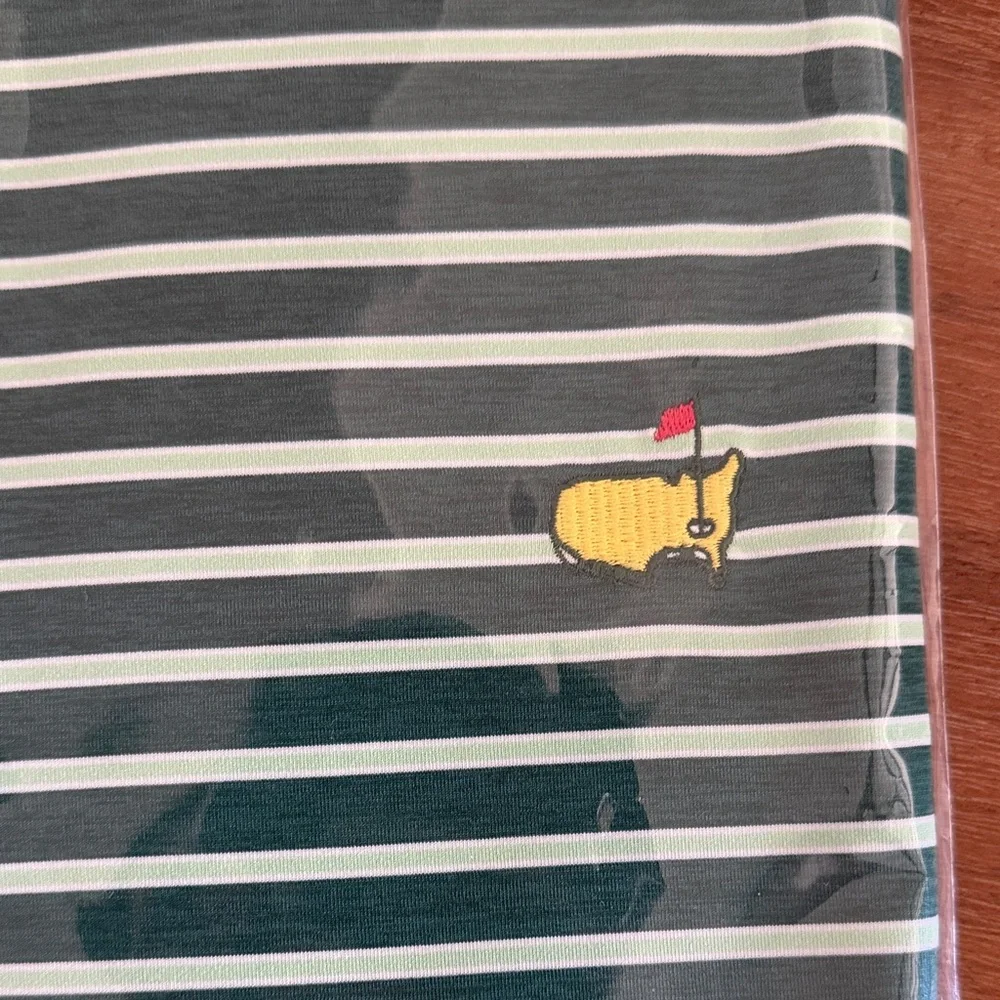 Masters Green and White Striped Polo Shirt - Picture 3 of 5